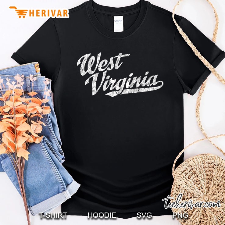 West Virginia Wv Vintage Sports Script Retro Tee Shirt