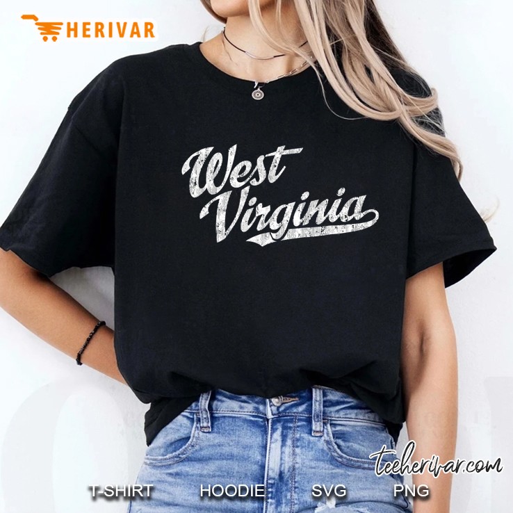 West Virginia Wv Vintage Sports Script Retro Tee Hoodie