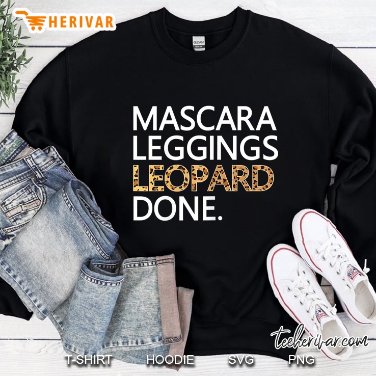 Womens Mascara Leggings Leopard Done Funny Makeup Wild Sweatshirt