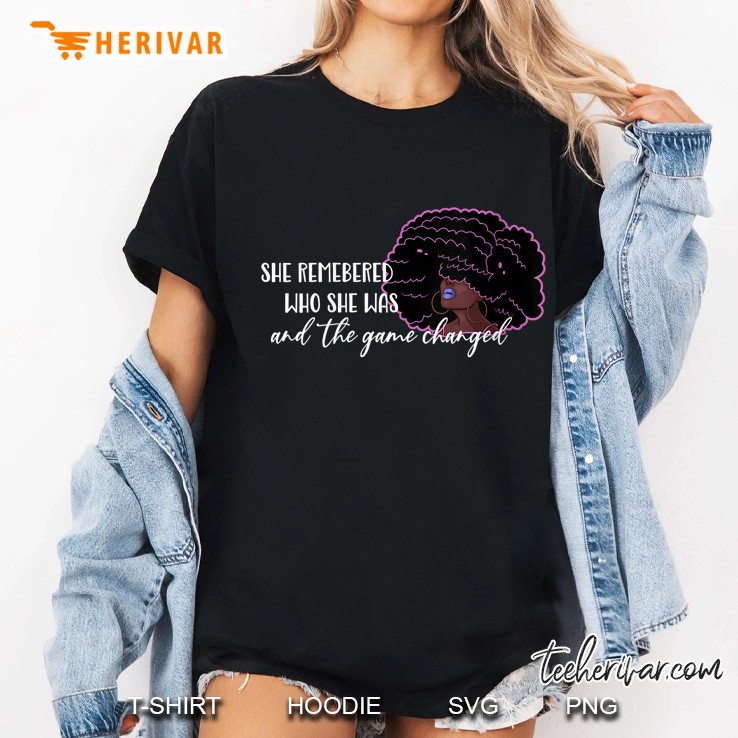 Womens She Remembered Who She Was Game Changed Black Queen V-Neck Ladies Tee