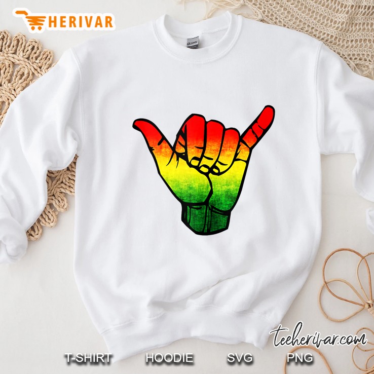 Jamaica Flag Rasta Hawaii Shaka Sign Shirt Art-Retro Shaka Tank Top Sweatshirt