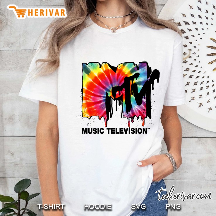 Mtv Logo Tie Dye Drip Premium Hoodie