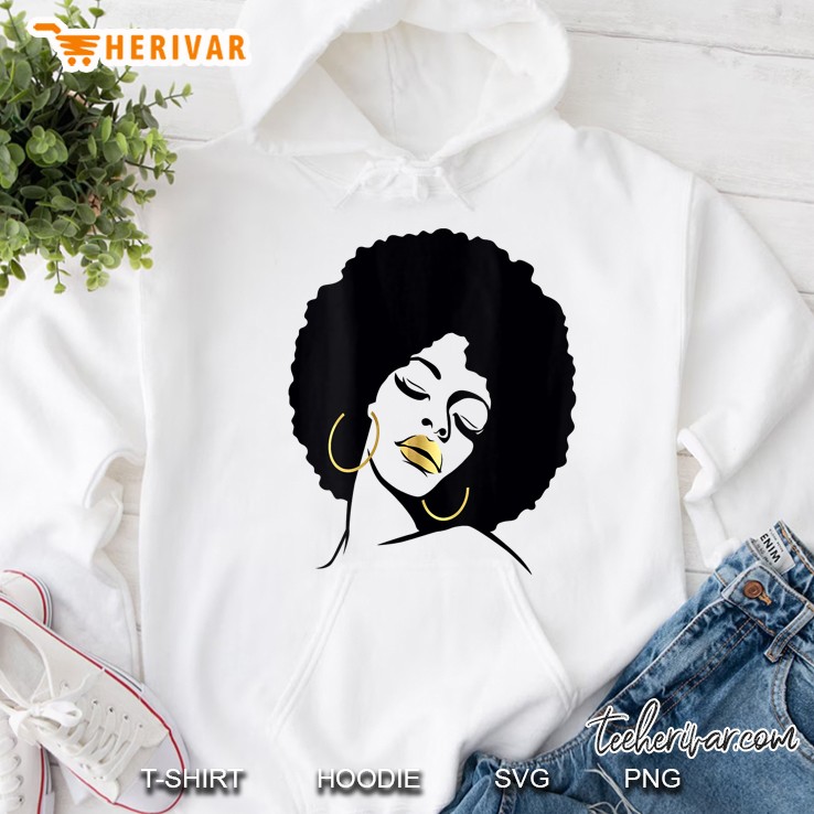 Womens Afro Diva Black Girl Magic Lips Natural Melanin V-Neck Mugs