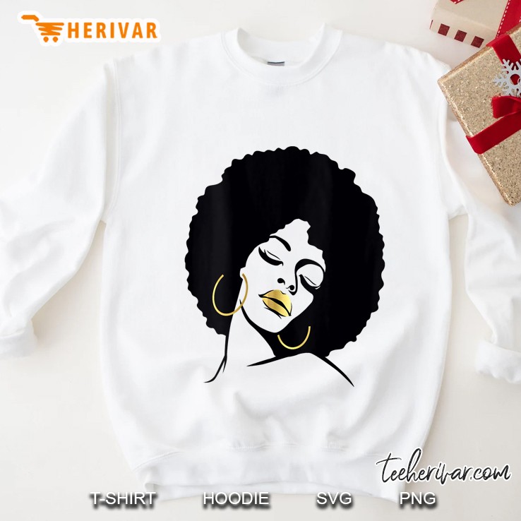 Womens Afro Diva Black Girl Magic Lips Natural Melanin V-Neck Mugs