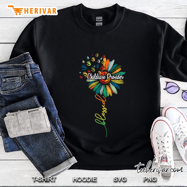 Childcare Provider Blessed Colorful Daisy Version Sweatshirt