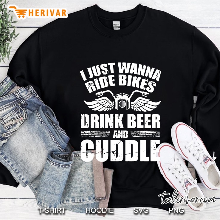 I Just Wanna Ride Bikes Drink Beer And Cuddle Mugs