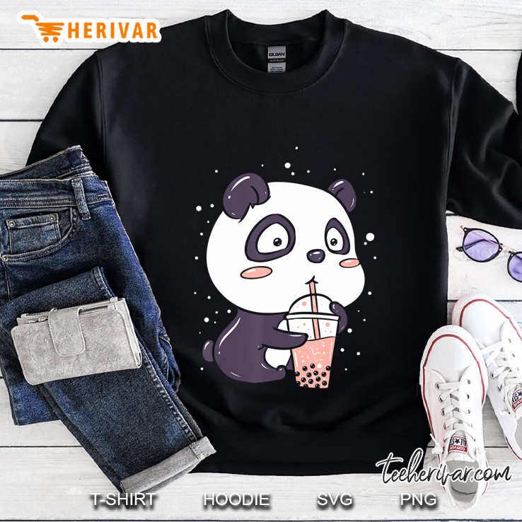 Cute Anime Panda Is Drinking Boba Bubble Tea Sweatshirt