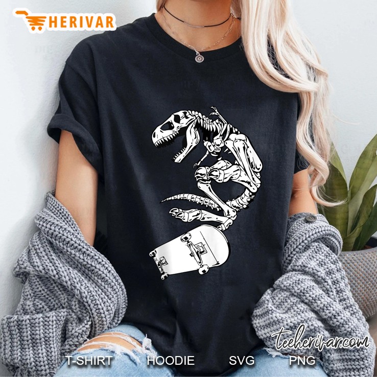 Dinosaur Skeleton Skateboard Hoodie