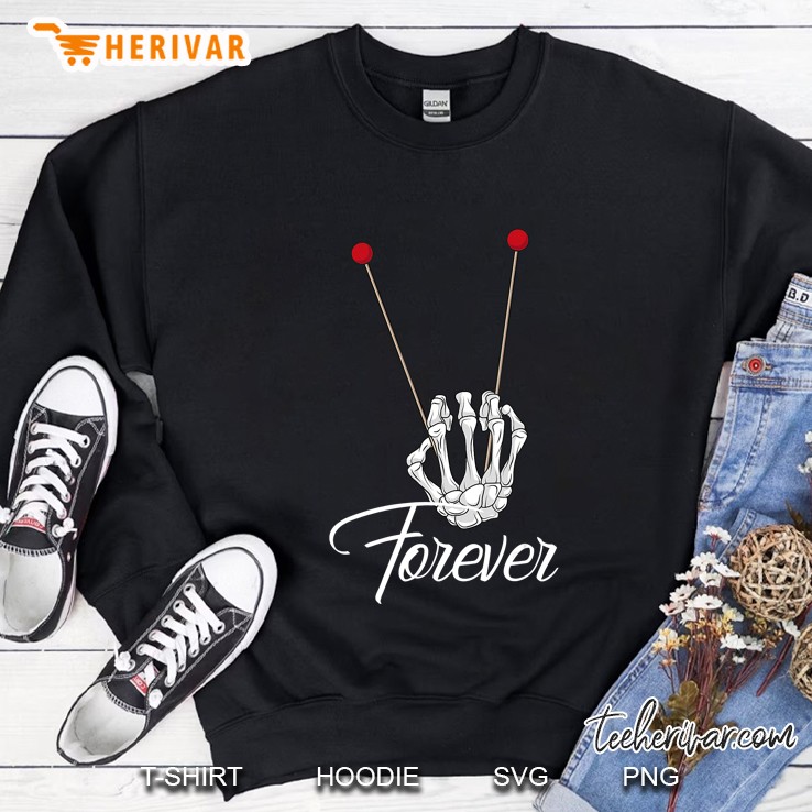 Mallets Forever Marimba Xylophone Band Skeleton Hand Sweatshirt