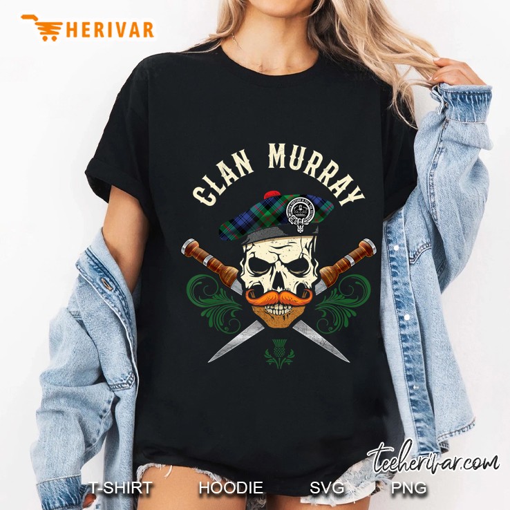 Scottish Clan Murray Bad Ass Skull With Tam Clan Badge Hoodie