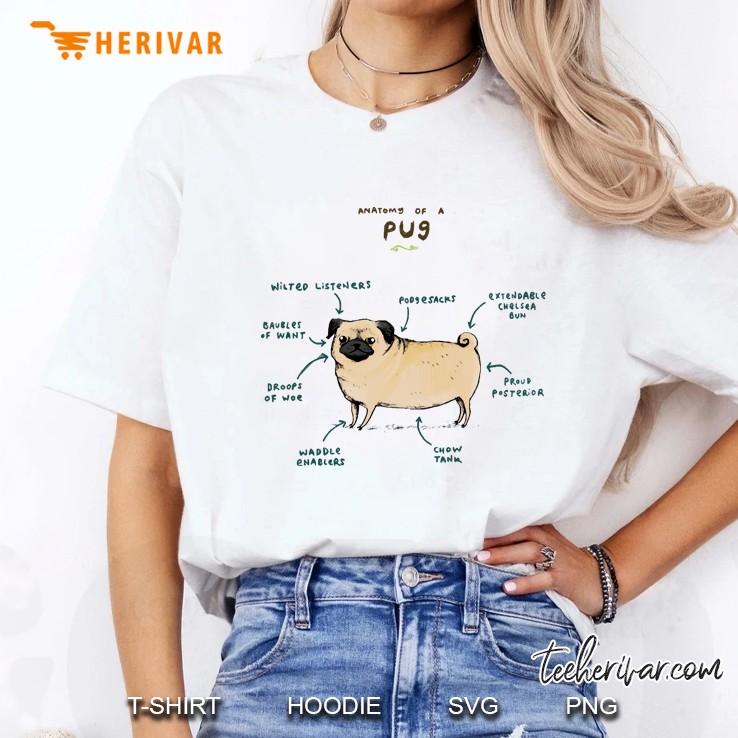 Anatomy Of A Pug Ladies Tee