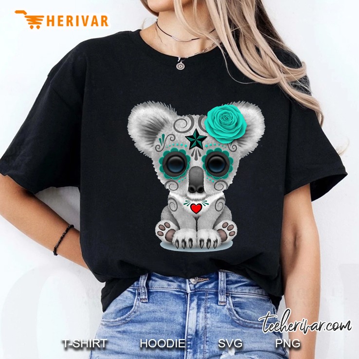 Cute Koala Sugar Skull Haloween Ladies Tee
