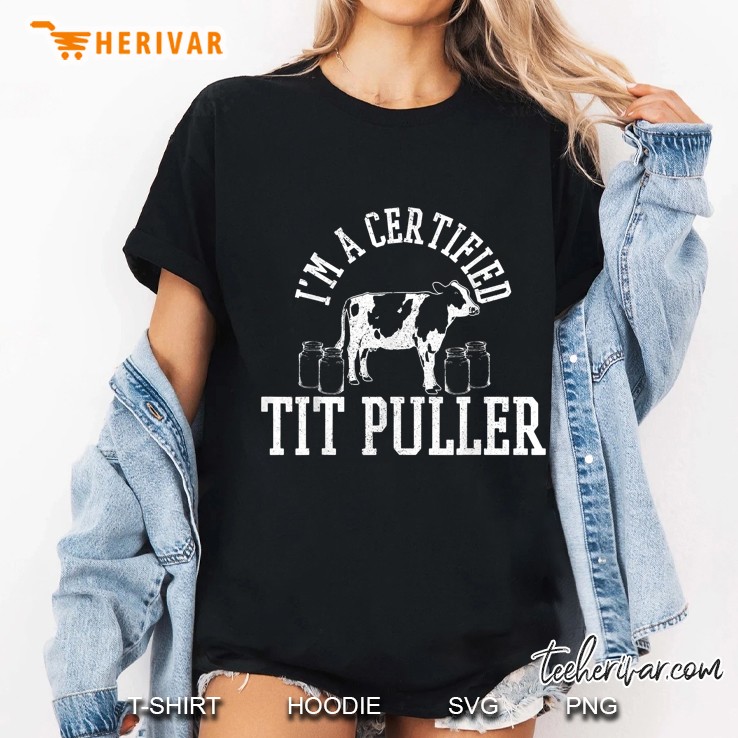 Cow Farmer Certified Tit Puller Ladies Tee