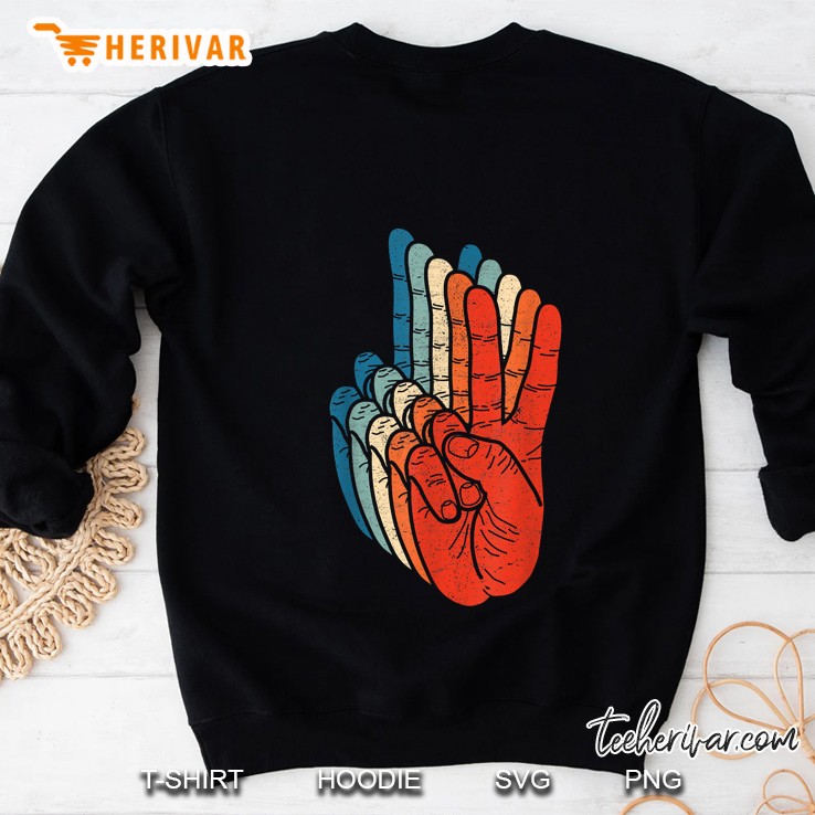 Peace Sign Hand Sign Language Asl Grunge Cool Handsign Sweatshirt