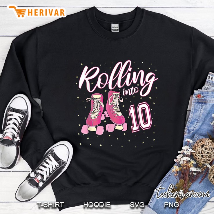 Rolling Into 10 Roller Skate 10Th Birthday Version2 Sweatshirt