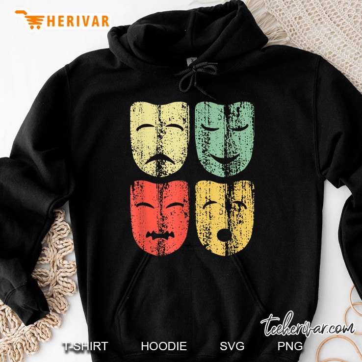 Vintage Theatre Masks Theater Actress Hoodie