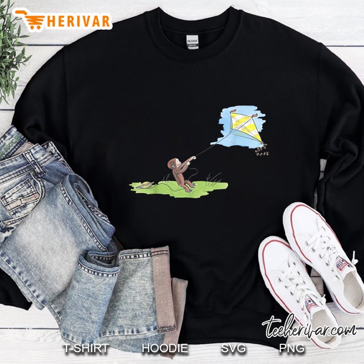 Curious George Flies Kite On A Sunny Day Sweatshirt