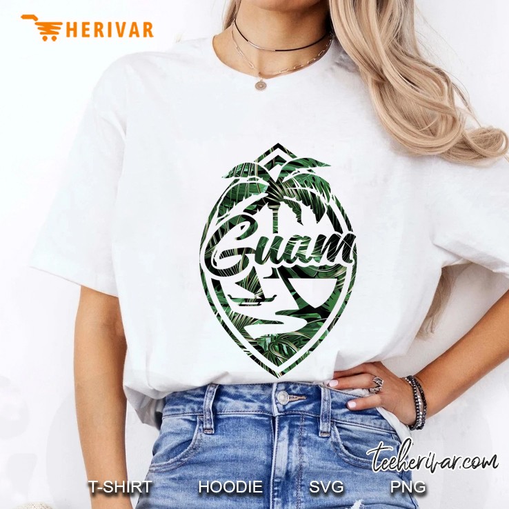 Tropical Palm Guam Seal Hafa Adai Guam Hoodie