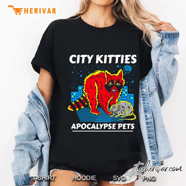City Kitties Apocalypse Pets Raccoon Version Ladies Tee