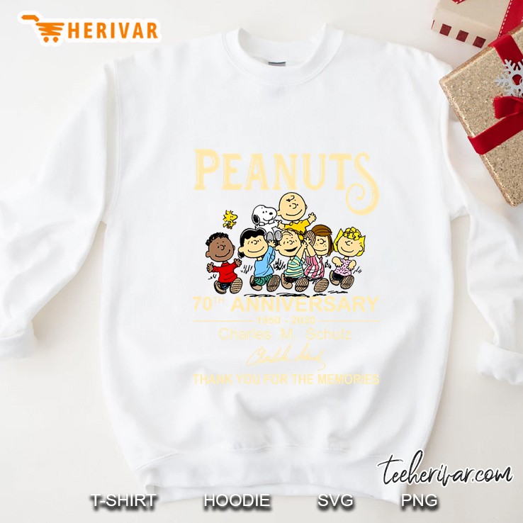 Peanuts 70th Anniversary 1950-2020 Charles M Schulz Thank You For The Memories Sweatshirt