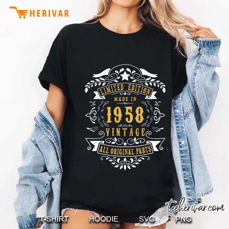62 Years Old Made In 1958 62Nd Birthday, Anniversary Gift Ladies Tee