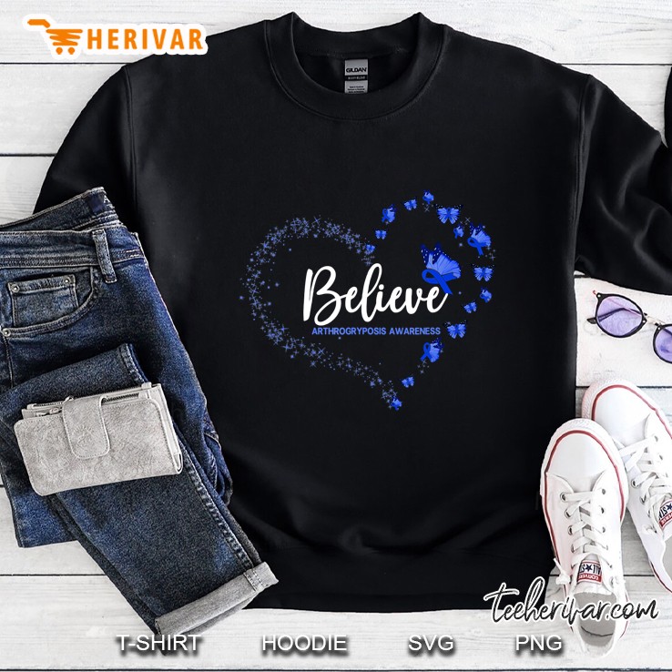 Arthrogryposis Awareness Butterfly Believe Sweatshirt