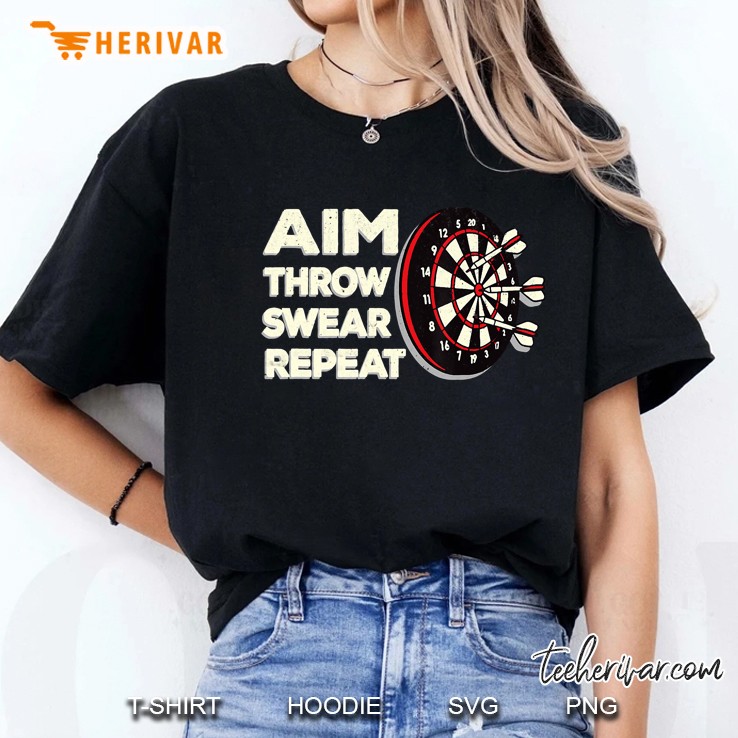 Darts Funny Aim Throw Swear Repeat Dartclub Gif Hoodie