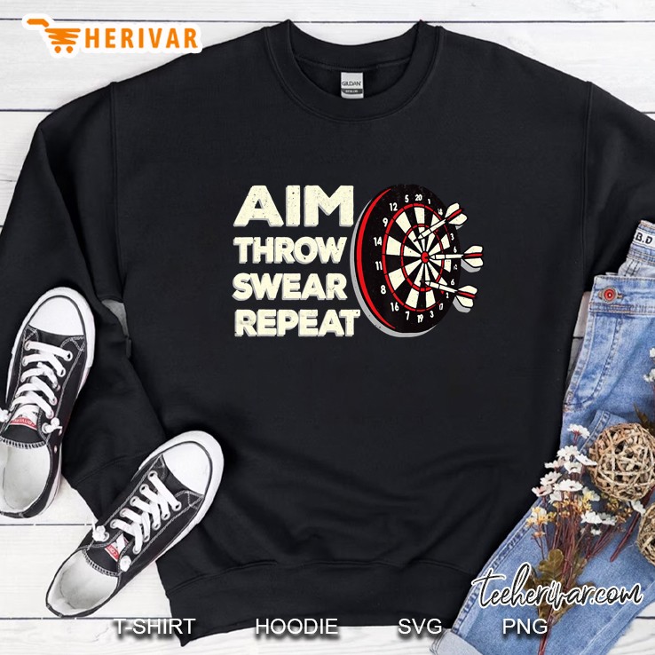 Darts Funny Aim Throw Swear Repeat Dartclub Gif Mugs