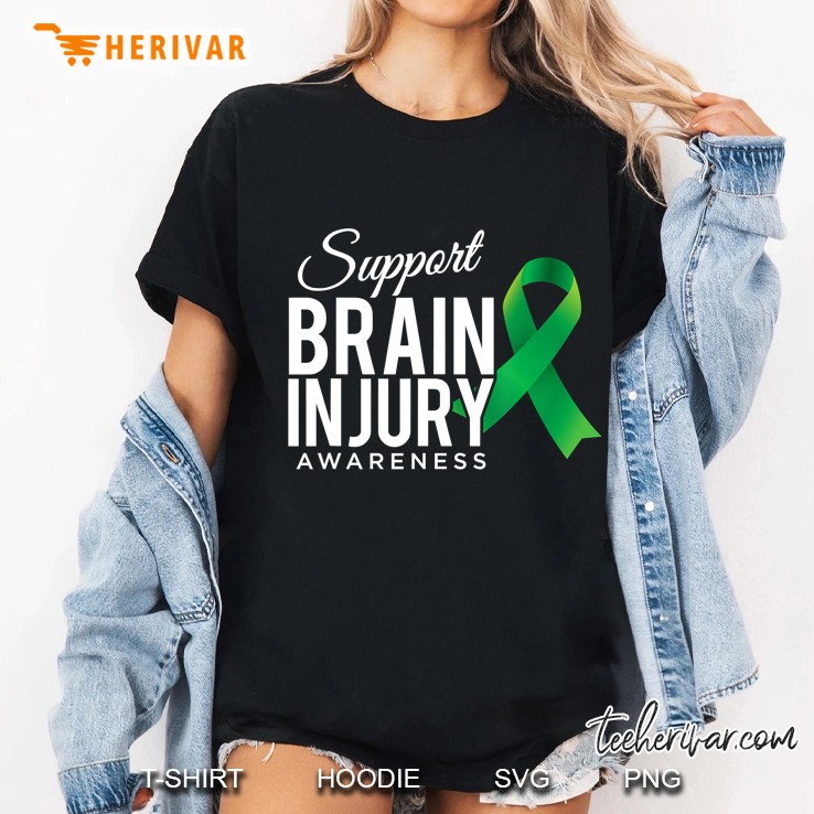 Green Ribbon Tbi Support Brain Injury Awareness Hoodie