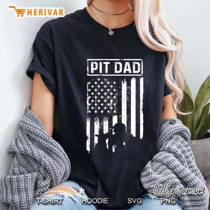 Pit Dad Pitbull Dad 4Th Of July American Flag Hoodie