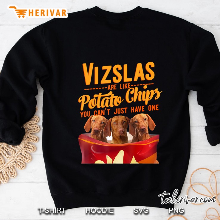 Vizsla And Potatoes Chips Funny Dog Mama Papa Sweatshirt