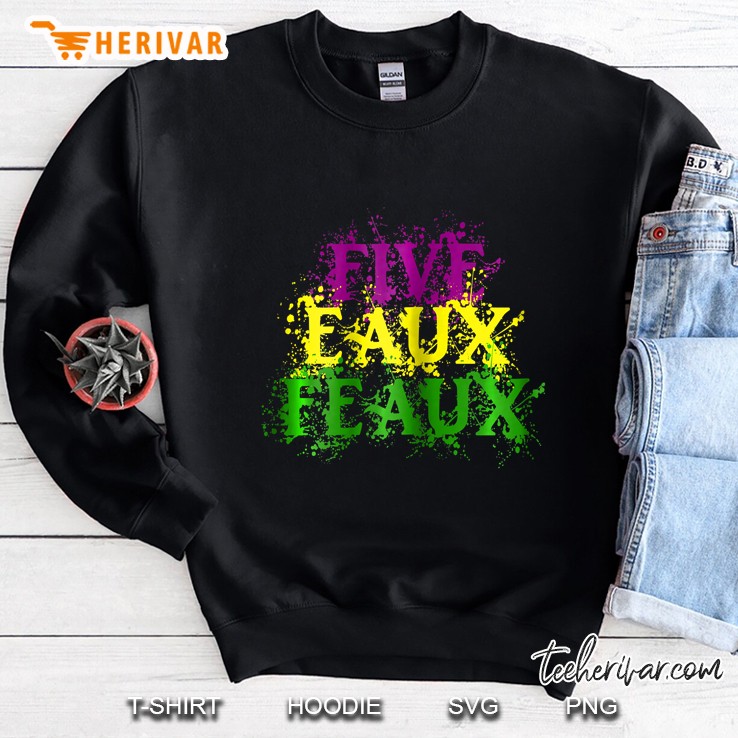 Womens Five Eaux Feaux Mardi Gras 504 Gift New Orleans Sweatshirt