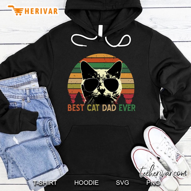 Best Cat Dad Ever Vintage Retro Cat Father Hoodie