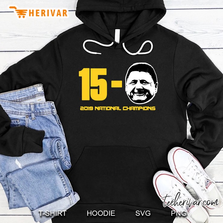 15 And Orgeron Purple Hoodie
