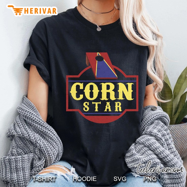 Funny Corn Star Bean Bag Toss Design Ladies Tee
