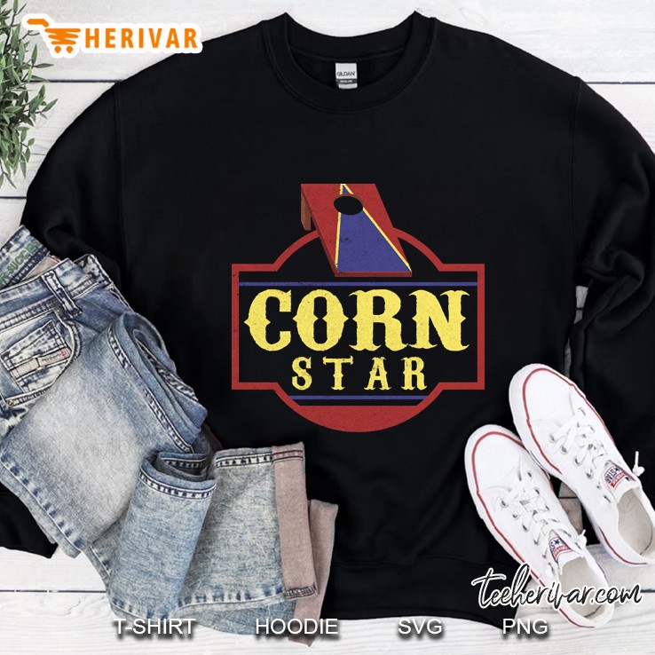 Funny Corn Star Bean Bag Toss Design Sweatshirt
