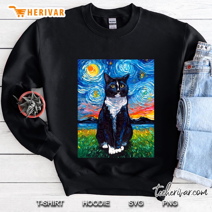 Tuxedo Cat Night Sweatshirt