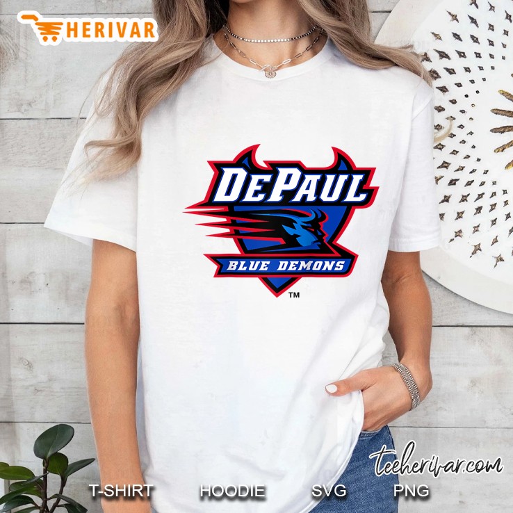 Depaul University Blue Demons Ncaa Ppdpu01 Raglan Baseball Ladies Tee