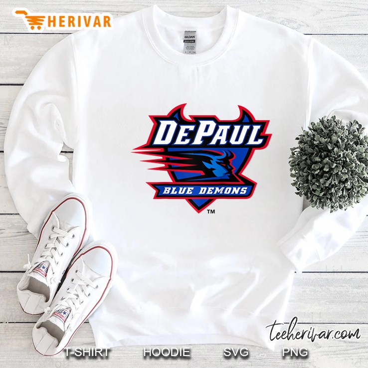 Depaul University Blue Demons Ncaa Ppdpu01 Raglan Baseball Sweatshirt