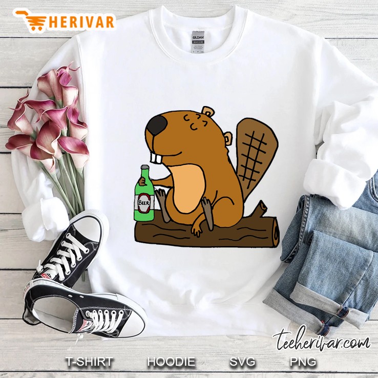 Cute Funny Beaver Drinking Beer Cartoon Mugs