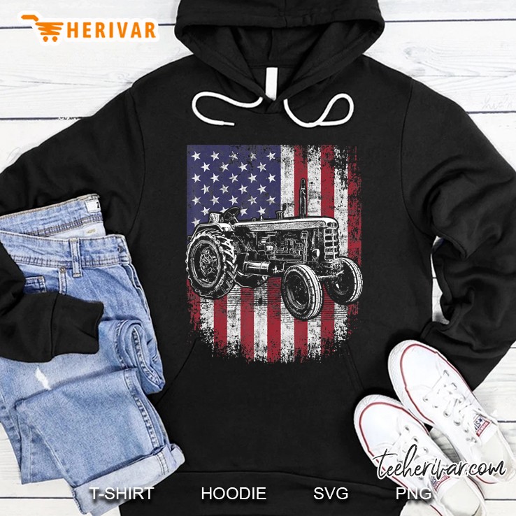 Patriotic Tractor American Flag Tractor Farmer Farm Hoodie
