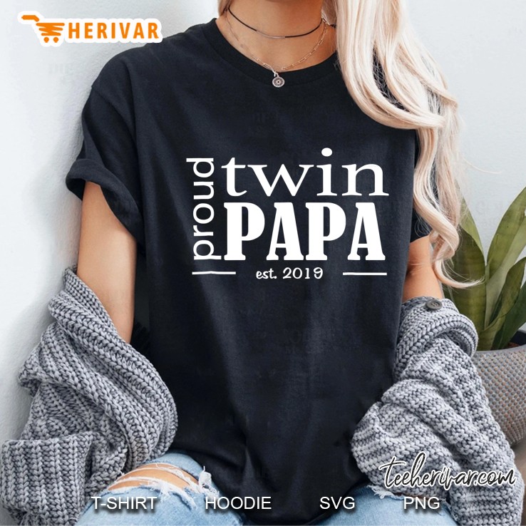 Proud Twin Papa Est. 2019 Hoodie