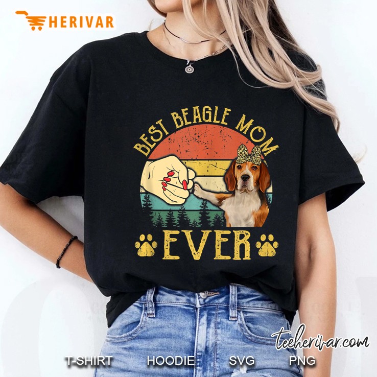 Retro Vintage Best Beagle Mom Ever Leopard Shirt Gifts Tank Top Ladies Tee
