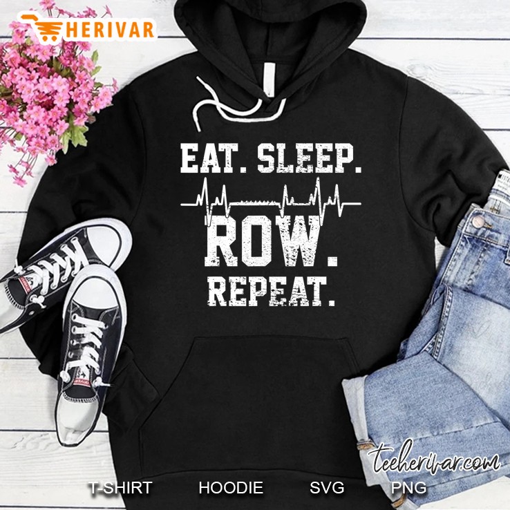 Rowing Row Crew Vintage Heartbeat Hoodie