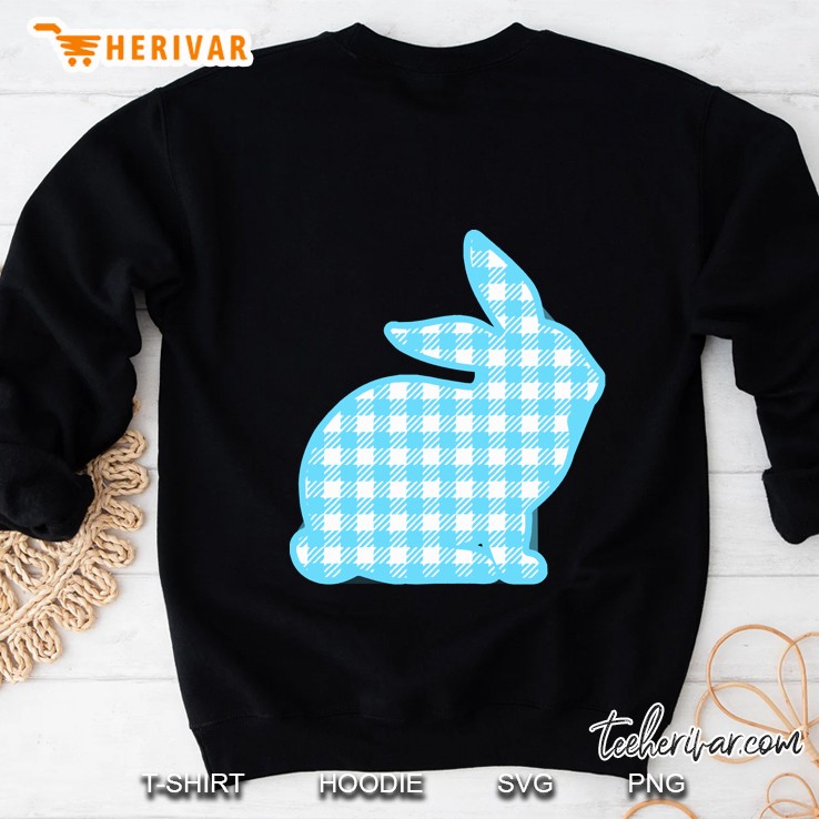 Easter Bunny Blue Plaid Rabbit Happy Egg Hunt Sweatshirt