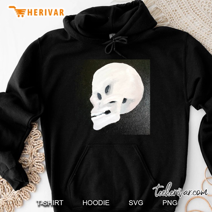 Painted Skull On Black Background Posters And Art Prints Hoodie