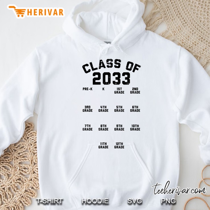 Class Of 2033 Grade Pre-K Grow With Me Handprint Gift Hoodie