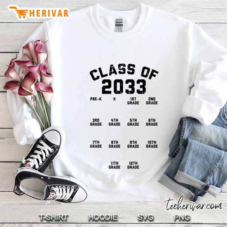 Class Of 2033 Grade Pre-K Grow With Me Handprint Gift Sweatshirt