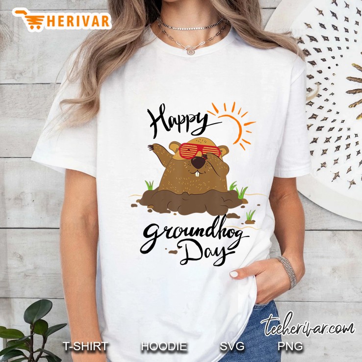 Dabbing Groundhog Lovers Happy Groundhog Day Ladies Tee