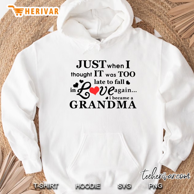 Just When I Thought It Was Too Late To Fall In Love Again I Became A Grandma Hoodie